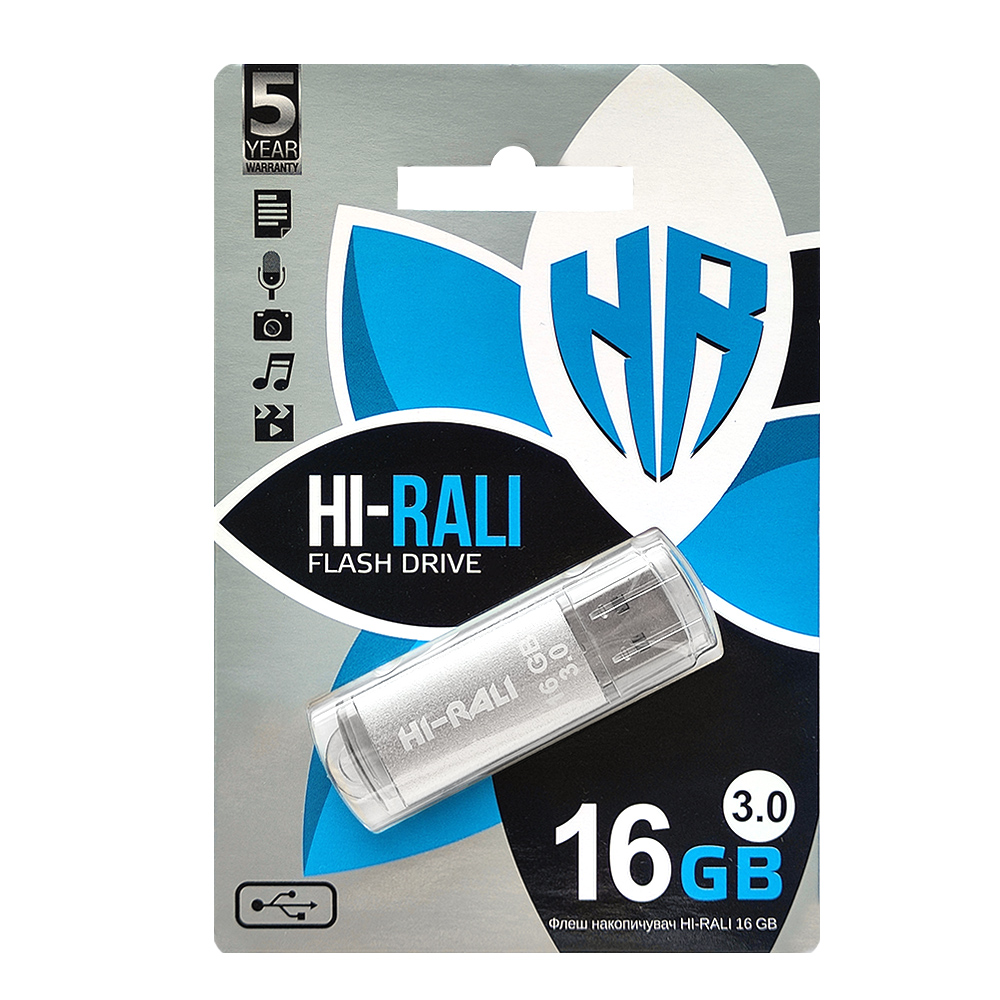 Флеш-накопитель USB3.0 16GB Hi-Rali Rocket Series Silver (HI-16GB3VCSL) Флеш-накопитель USB3.0 16GB Hi-Rali Rocket Series Silver (HI-16GB3VCSL)